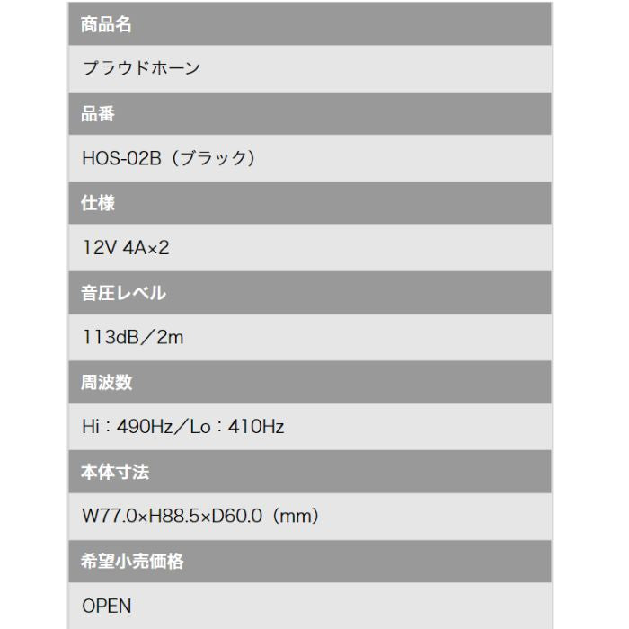 HOS-02B　ミツバサンコーワ　MITSUBASANKOWA　プラウドホーン【x】