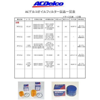 PF312J ACDelco オイルエレメント 10個入り